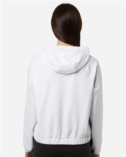 Core 365 CE520LW Women's UltraUVP Shoreline Long Sleeve Hooded Pullover - White - model back