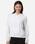 Core 365 CE520LW Women's UltraUVP Shoreline Long Sleeve Hooded Pullover - White - model front