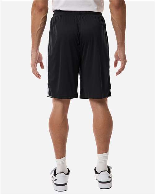 Team 365 TT115B Unisex Zone Performance Reversible Shorts - Black/ White - model back