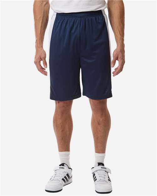 Team 365 TT115B Unisex Zone Performance Reversible Shorts - Sport Dark Navy/ White - model front