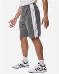 Team 365 TT115B Unisex Zone Performance Reversible Shorts - Sport Graphite/ White - model side