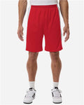 Team 365 TT115B Unisex Zone Performance Reversible Shorts - Sport Red/ White - model front