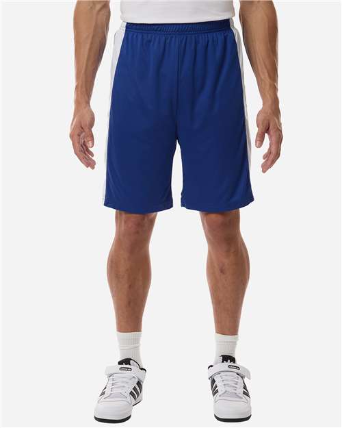 Team 365 TT115B Unisex Zone Performance Reversible Shorts - Sport Royal/ White - model front
