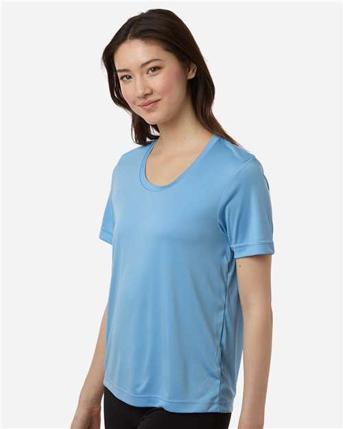 Core 365 CE10W Women's Capital Performance T-Shirt - Columbia Blue - model side