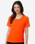 Core 365 CE10W Women's Capital Performance T-Shirt - Safety Orange - model front
