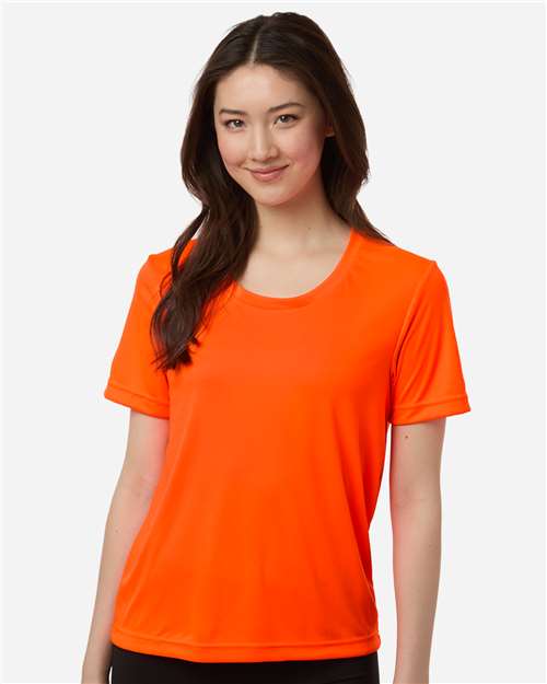 Core 365 CE10W Women's Capital Performance T-Shirt - Safety Orange - model front