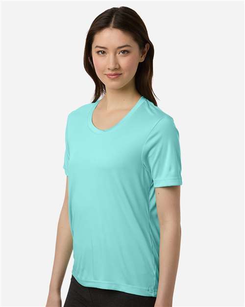 Core 365 CE10W Women's Capital Performance T-Shirt - Sea Glass - model side