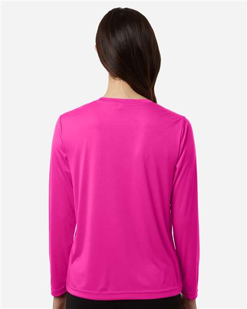 Core 365 CE10LW Women's Capital Performance Long Sleeve T-Shirt - Bright Magenta - model back