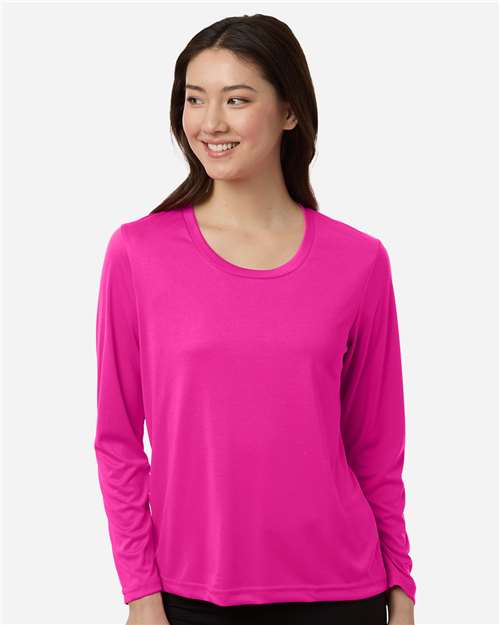 Core 365 CE10LW Women's Capital Performance Long Sleeve T-Shirt - Bright Magenta - model front