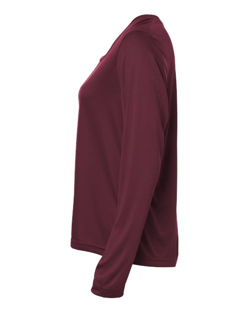Core 365 CE10LW Women's Capital Performance Long Sleeve T-Shirt - Burgundy - side