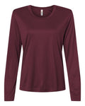 Core 365 CE10LW Women's Capital Performance Long Sleeve T-Shirt - Burgundy - front
