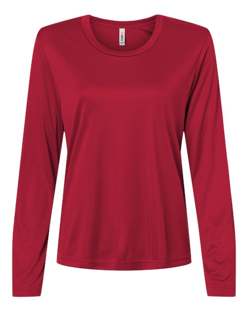 Core 365 CE10LW Women's Capital Performance Long Sleeve T-Shirt - Classic Red - front