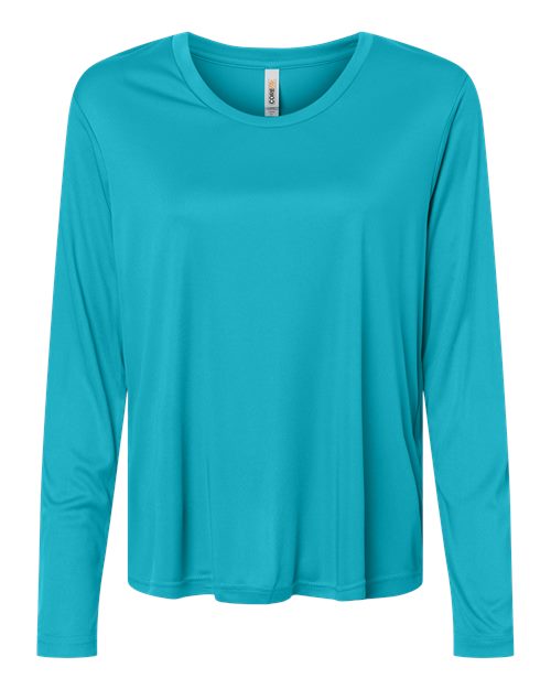 Core 365 CE10LW Women's Capital Performance Long Sleeve T-Shirt - Clear Teal - front
