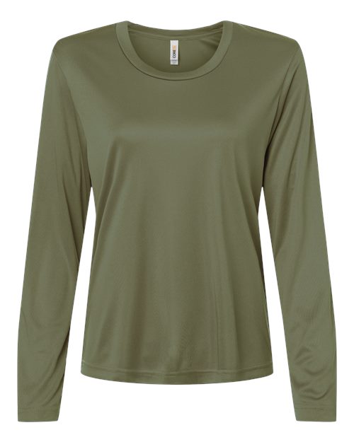 Core 365 CE10LW Women's Capital Performance Long Sleeve T-Shirt - Military Green - front