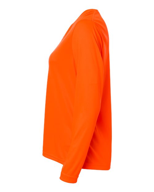 Core 365 CE10LW Women's Capital Performance Long Sleeve T-Shirt - Safety Orange - side