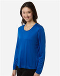 Core 365 CE10LW Women's Capital Performance Long Sleeve T-Shirt - True Royal - model side