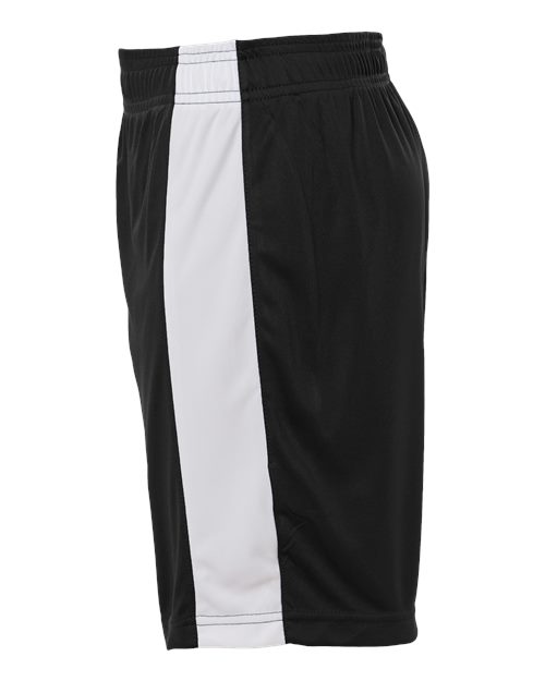 Team 365 TT115BY Youth Zone Performance Reversible Shorts - Black/ White - side