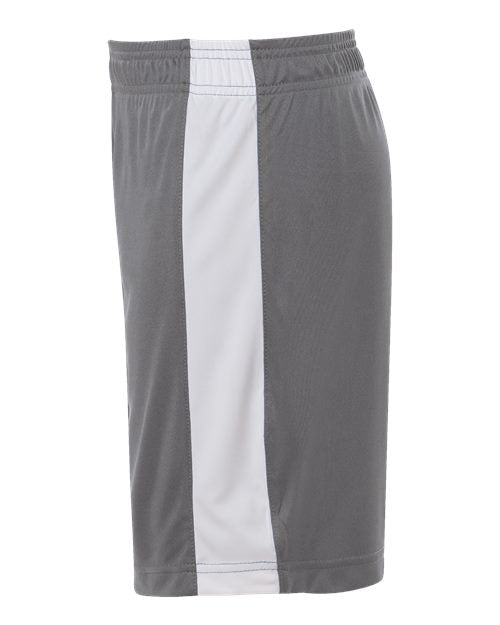Team 365 TT115BY Youth Zone Performance Reversible Shorts - Sport Graphite/ White - side