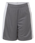 Team 365 TT115BY Youth Zone Performance Reversible Shorts - Sport Graphite/ White - front