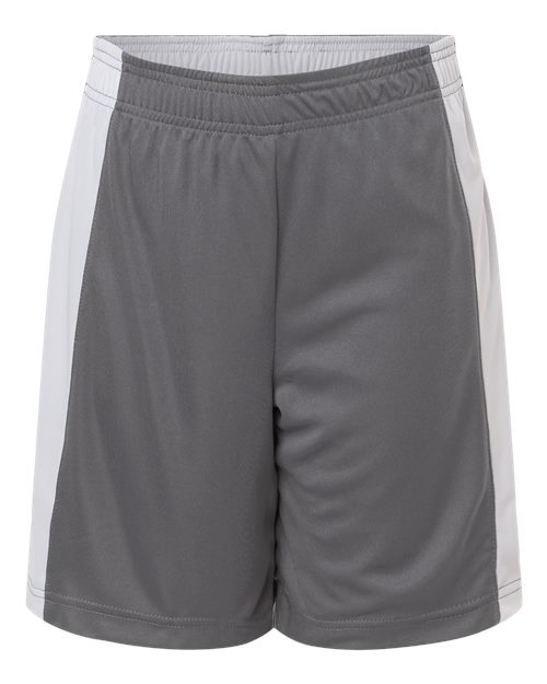Team 365 TT115BY Youth Zone Performance Reversible Shorts - Sport Graphite/ White - front