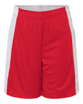 Team 365 TT115BY Youth Zone Performance Reversible Shorts - Sport Red/ White - front
