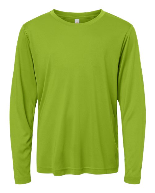 Core 365 CE10LY Youth Capital Performance Long Sleeve T-Shirt - Acid Green - front