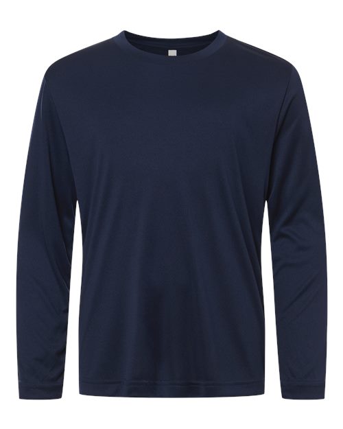 Core 365 CE10LY Youth Capital Performance Long Sleeve T-Shirt - Classic Navy - front