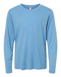 Core 365 CE10LY Youth Capital Performance Long Sleeve T-Shirt - Columbia Blue - front
