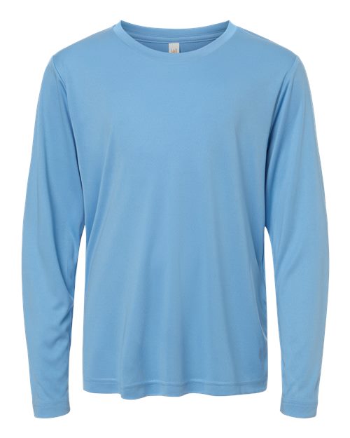 Core 365 CE10LY Youth Capital Performance Long Sleeve T-Shirt - Columbia Blue - front