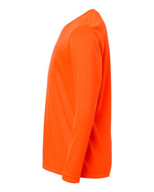 Core 365 CE10LY Youth Capital Performance Long Sleeve T-Shirt - Safety Orange - side