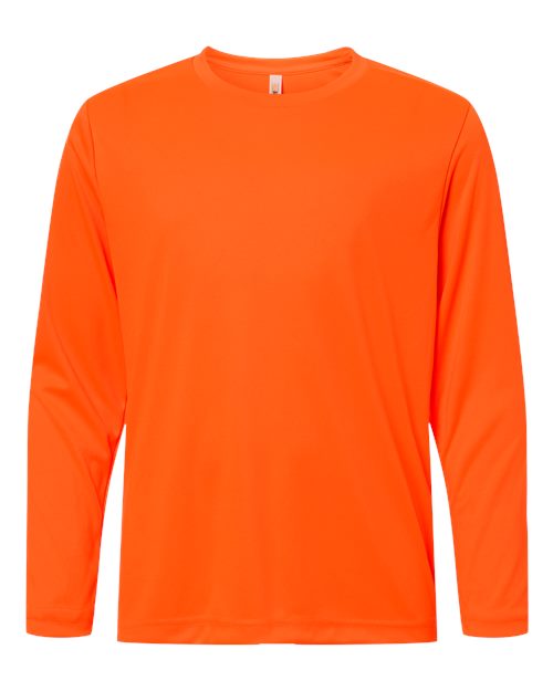 Core 365 CE10LY Youth Capital Performance Long Sleeve T-Shirt - Safety Orange - front