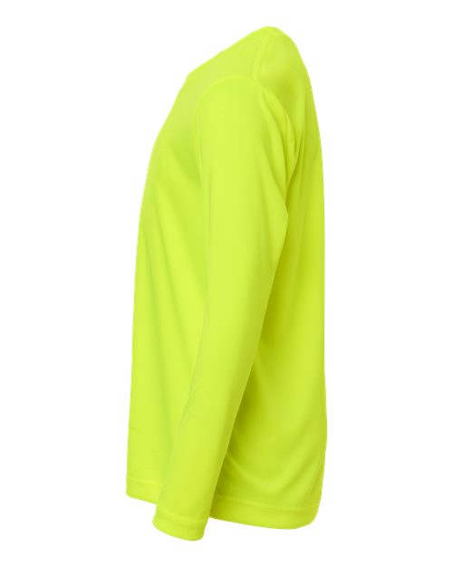 Core 365 CE10LY Youth Capital Performance Long Sleeve T-Shirt - Safety Yellow - side