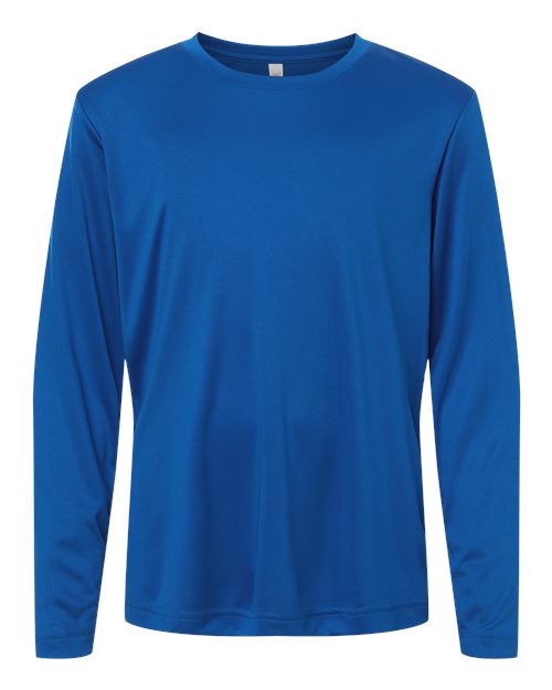 Core 365 CE10LY Youth Capital Performance Long Sleeve T-Shirt - True Royal - front