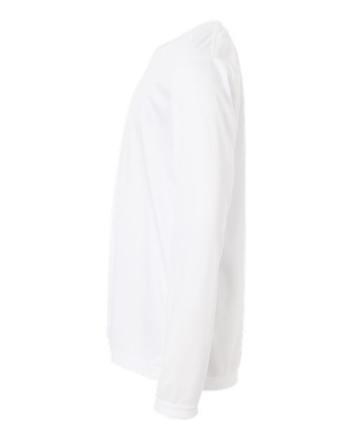 Core 365 CE10LY Youth Capital Performance Long Sleeve T-Shirt - White - side