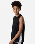 Team 365 TT115Y Youth Zone Performance Reversible Jersey - Black/ White - model side