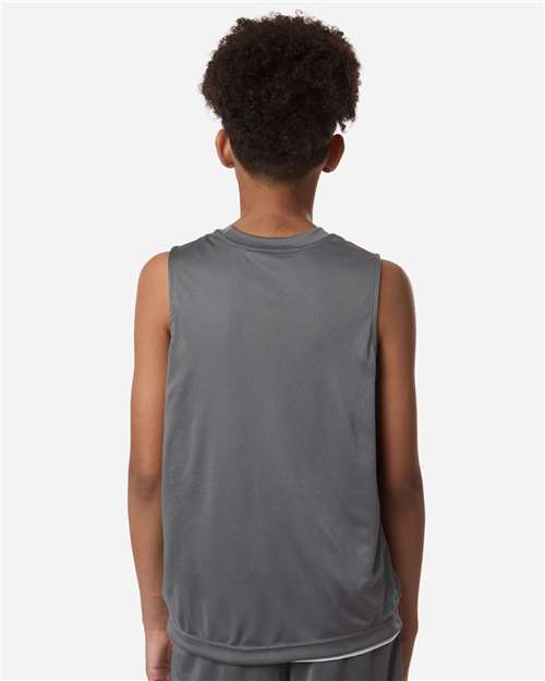 Team 365 TT115Y Youth Zone Performance Reversible Jersey - Sport Graphite/ White - model back
