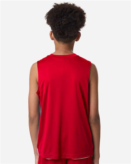 Team 365 TT115Y Youth Zone Performance Reversible Jersey - Sport Red/ White - model back