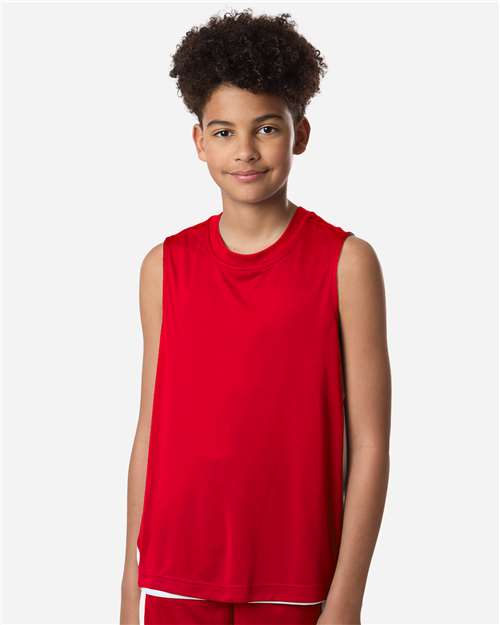 Team 365 TT115Y Youth Zone Performance Reversible Jersey - Sport Red/ White - model front