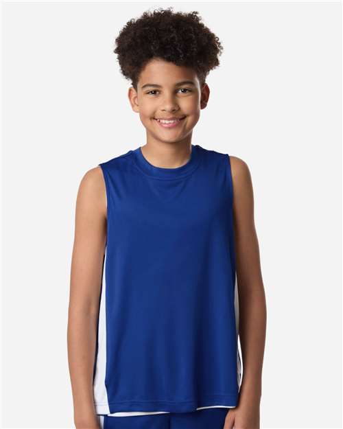 Team 365 TT115Y Youth Zone Performance Reversible Jersey - Sport Royal/ White - model front