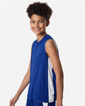 Team 365 TT115Y Youth Zone Performance Reversible Jersey - Sport Royal/ White - model side