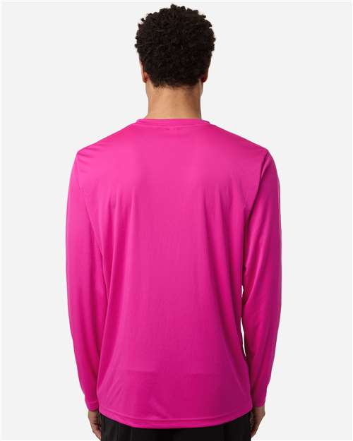 Core 365 CE10L Unisex Capital Long Sleeve Performance T-Shirt - Bright Magenta - model back