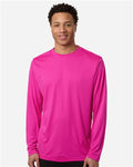Core 365 CE10L Unisex Capital Long Sleeve Performance T-Shirt - Bright Magenta - model front