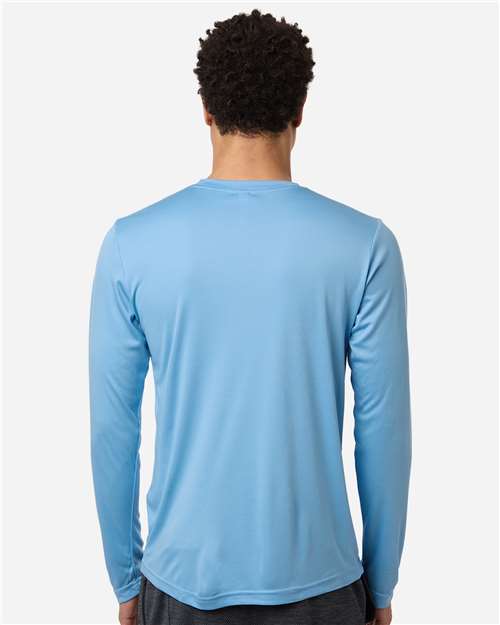 Core 365 CE10L Unisex Capital Long Sleeve Performance T-Shirt - Columbia Blue - model back