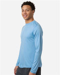 Core 365 CE10L Unisex Capital Long Sleeve Performance T-Shirt - Columbia Blue - model side