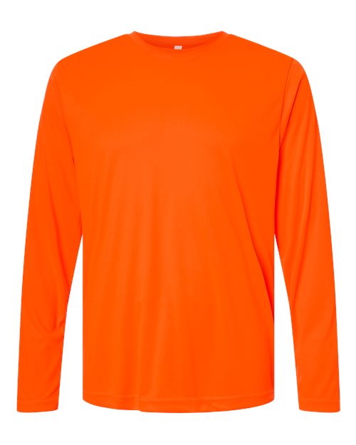 Core 365 CE10L Unisex Capital Long Sleeve Performance T-Shirt - Safety Orange - front