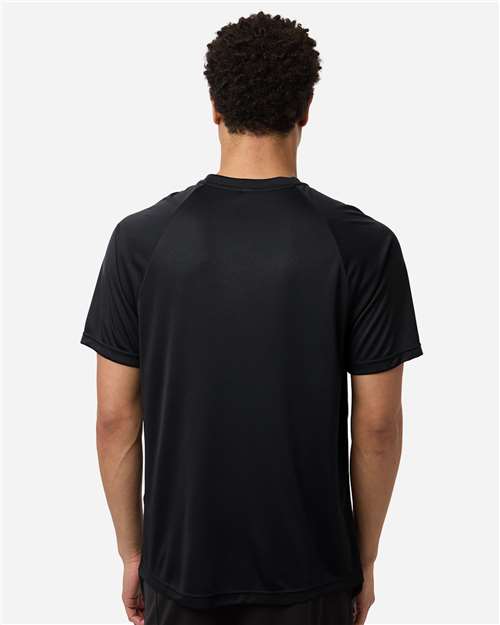 Team 365 TT11HN Men's Zone Performance Henley - Black - model back