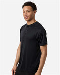 Team 365 TT11HN Men's Zone Performance Henley - Black - model side