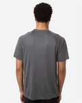 Team 365 TT11HN Men's Zone Performance Henley - Sport Graphite - model back
