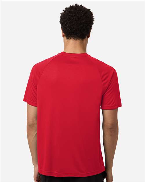 Team 365 TT11HN Men's Zone Performance Henley - Sport Red - model back