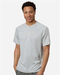 Team 365 TT11HN Men's Zone Performance Henley - Sport Silver - model front